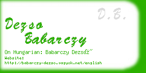 dezso babarczy business card